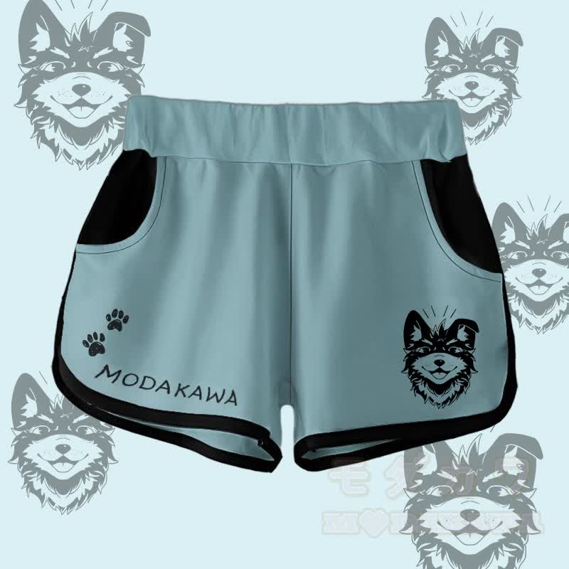 MODAKAWA Gradient Smiling Koda Graphic Shorts - Teal - 5XL - image 4