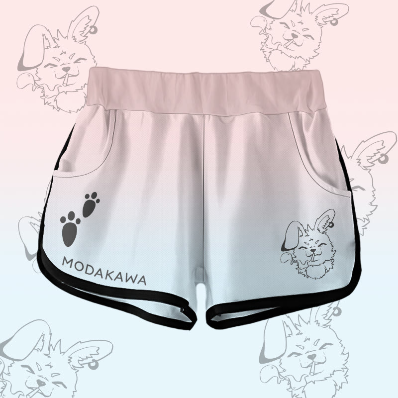 MODAKAWA Nabi Smoking Bunny Gradient Shorts - Pink - 5XL - image 1