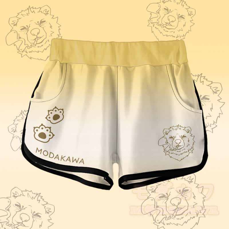 MODAKAWA Smoking Bear Gradient Shorts - Yellow - 5XL - image 2