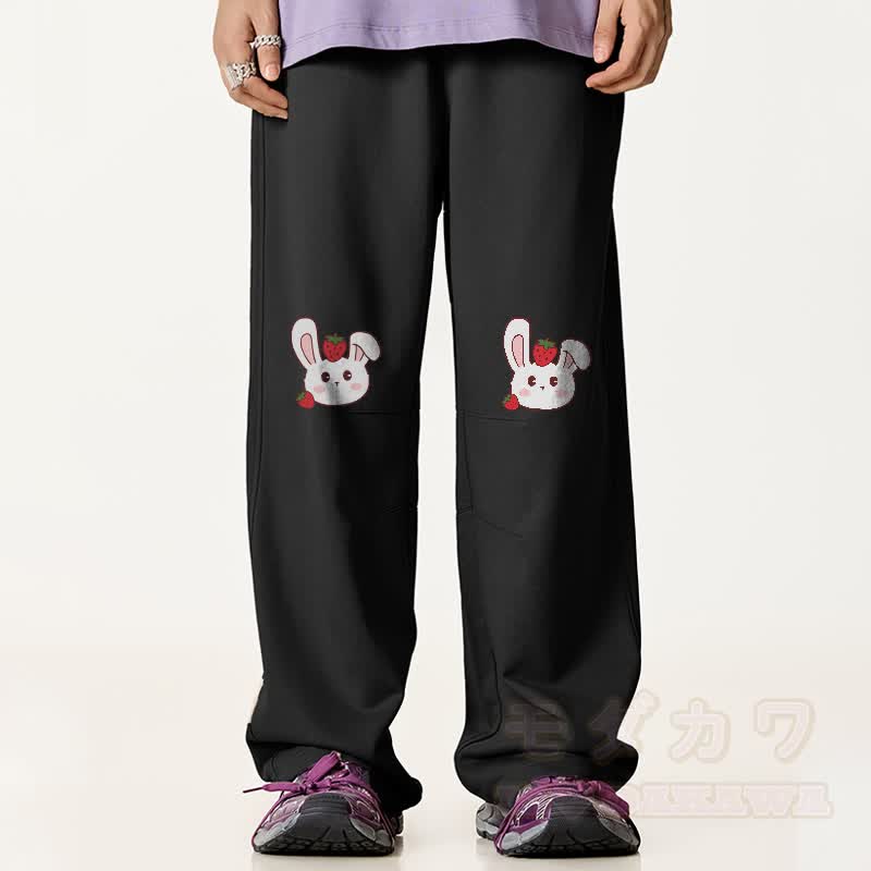MODAKAWA Strawberry Bunny Graphic Drawstring Pants - image 1