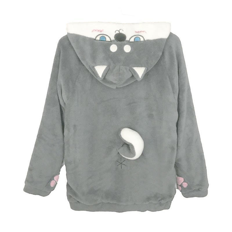 Girlfriend Boyfriend Japanese Shiba Inu Dog Cartoon Hoodie - Grey - 2XL - image 3