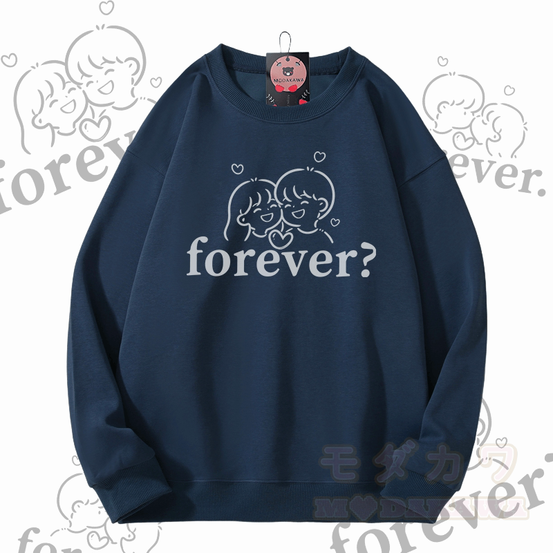 MODAKAWA FOREVER Couple Graphic Unisex Sweatshirt - Purplish Blue - 5XL - image 5
