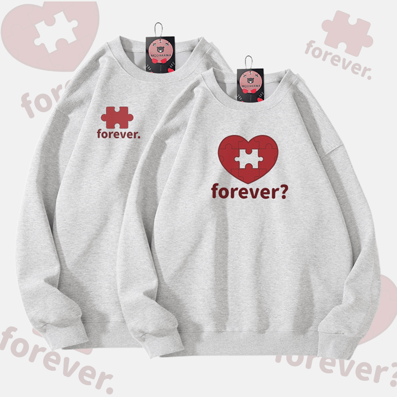 MODAKAWA FOREVER Puzzle Heart Graphic Unisex Sweatshirt - image 1