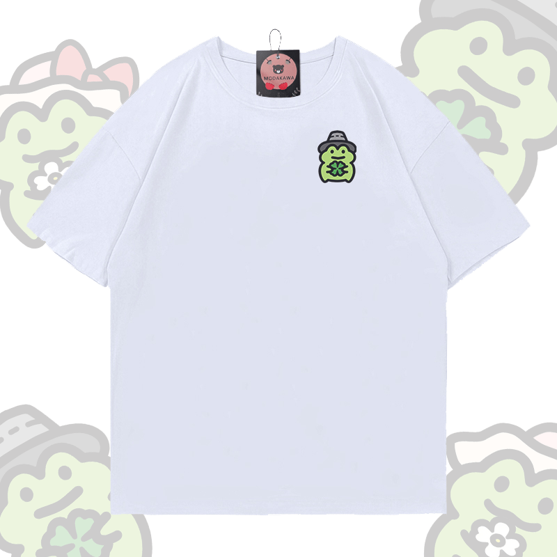 MODAKAWA Cute Frog Graphic T-shirt - White A - 5XL - image 6