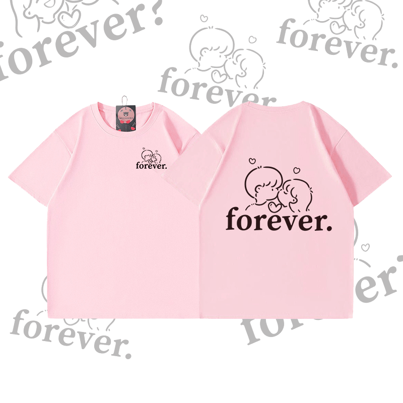 MODAKAWA FOREVER Couple Graphic T-shirt - Pink - 5XL - image 4