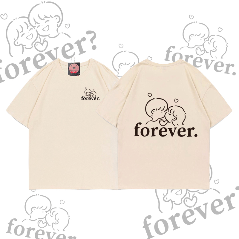 MODAKAWA FOREVER Couple Graphic T-shirt - Apricot - 5XL - image 2