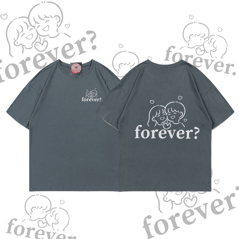 MODAKAWA FOREVER Couple Graphic T-shirt - Dark Grey - 5XL - image 3