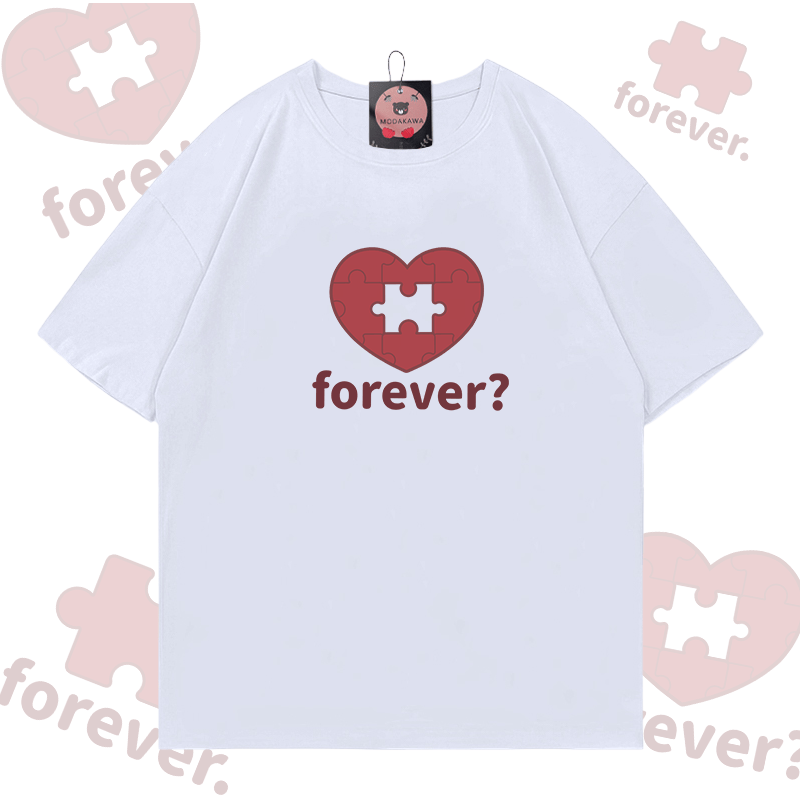 MODAKAWA FOREVER Puzzle Heart Graphic T-shirt - White A - 5XL - image 6