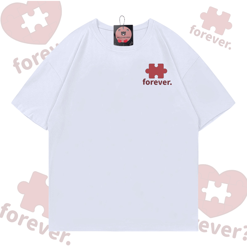 MODAKAWA FOREVER Puzzle Heart Graphic T-shirt - White B - 5XL - image 7