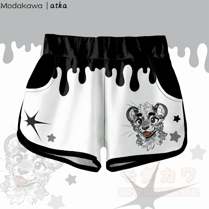 MODAKAWA X atka Star Cheeky Tiger Face Graphic Shorts - Black - 5XL - image 1