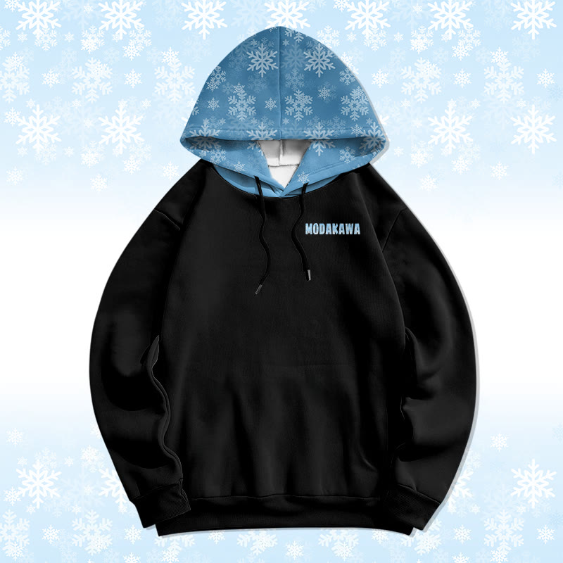 MODAKAWA Snowflake Letter Graphic All Over Print Pullover Hoodie - image 2