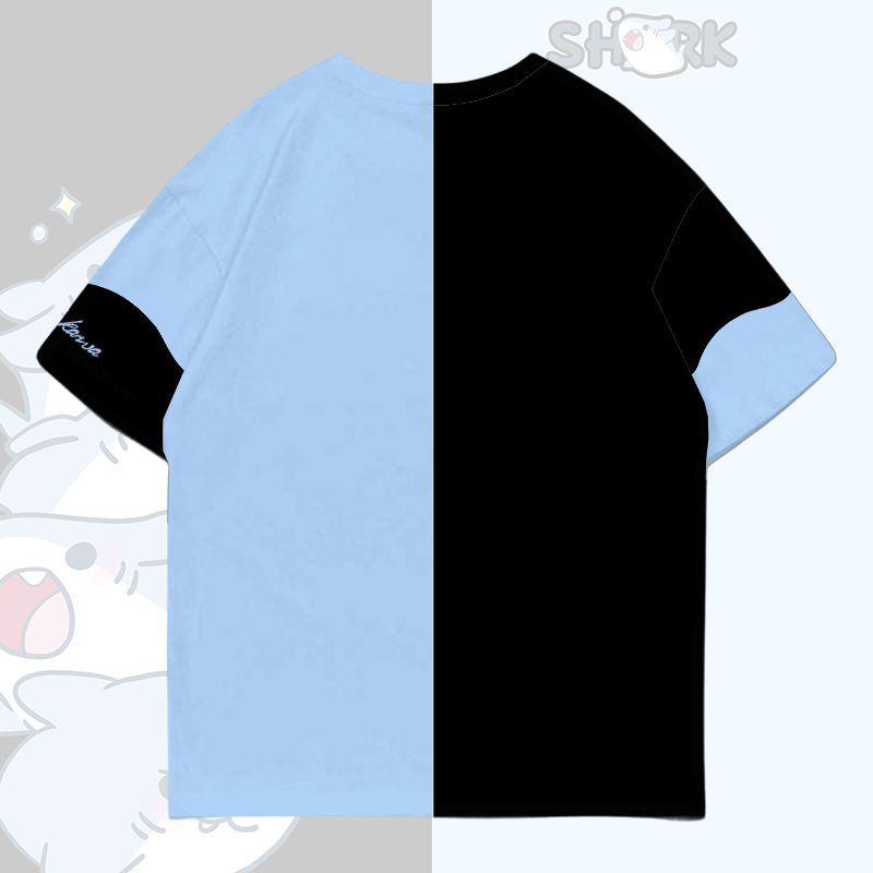 Playful Shark Graphic Modakawa Color Block T-shirt - image 4