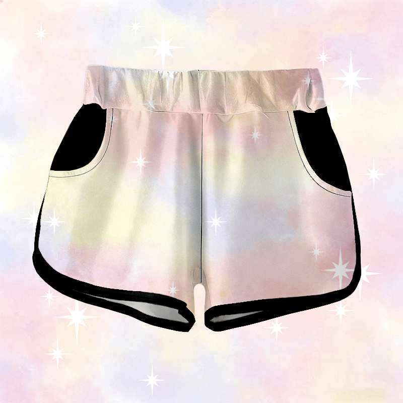 Pastel Stars Graphic Modakawa Shorts - Multicolor - 5XL - image 1