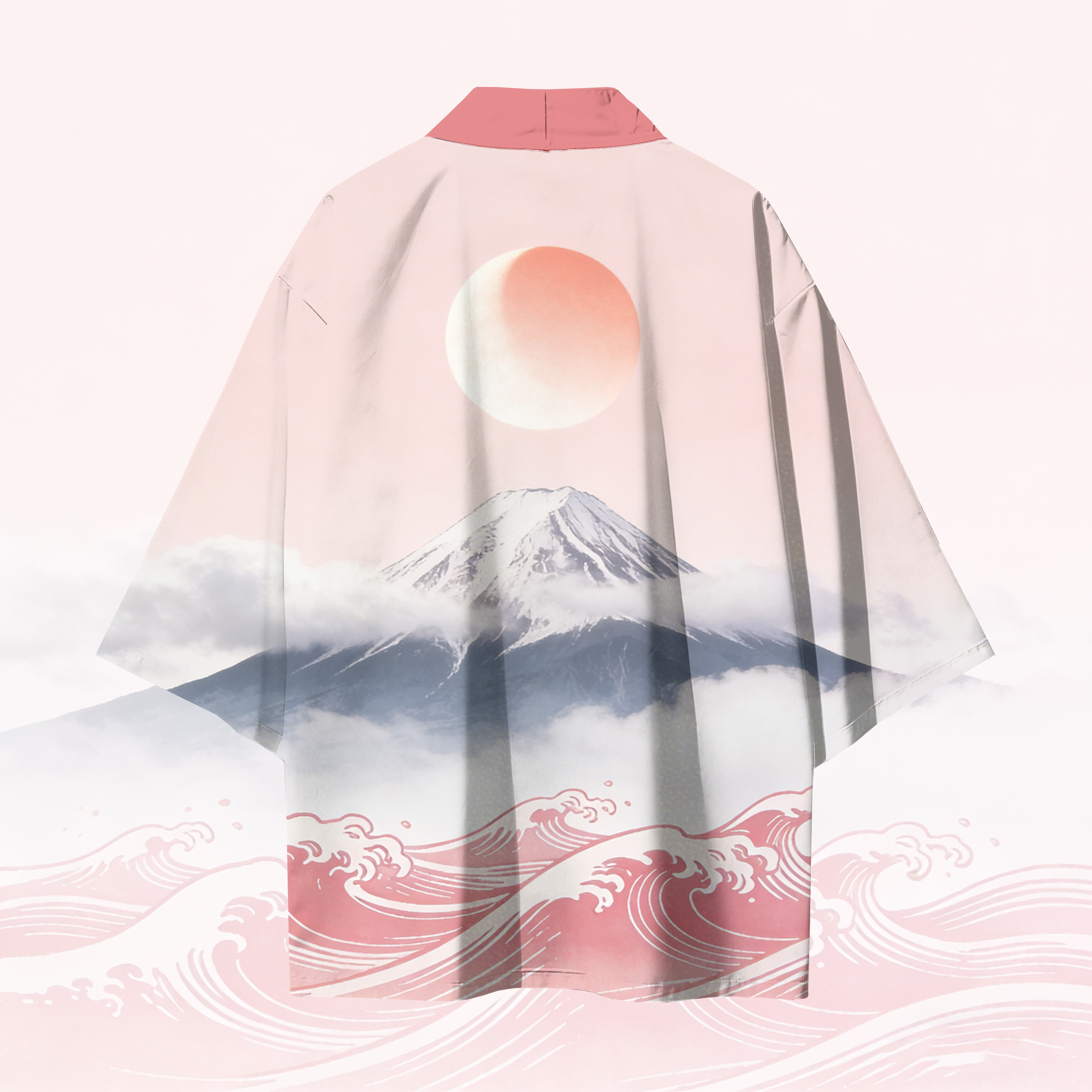 Fuji Sunset Graphic Modakawa Cardigan Kimono Outerwear - image 3