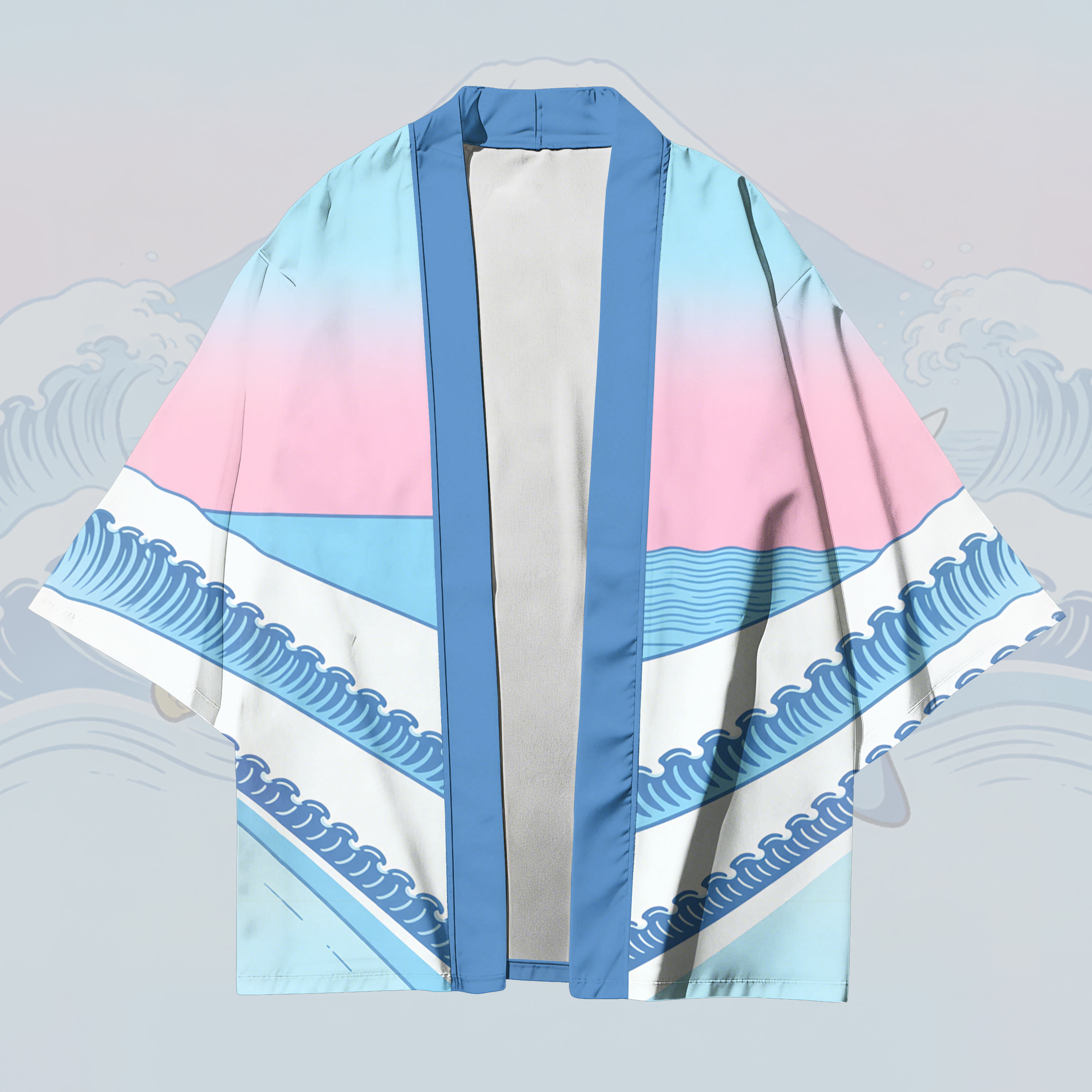 Samurai Shark Graphic Modakawa Cardigan Kimono Outerwear - image 2