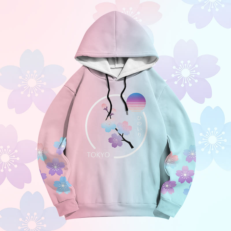 Tokyo Sakura Graphic Modakawa Pullover Hoodie - Multicolor - 6XL - image 1