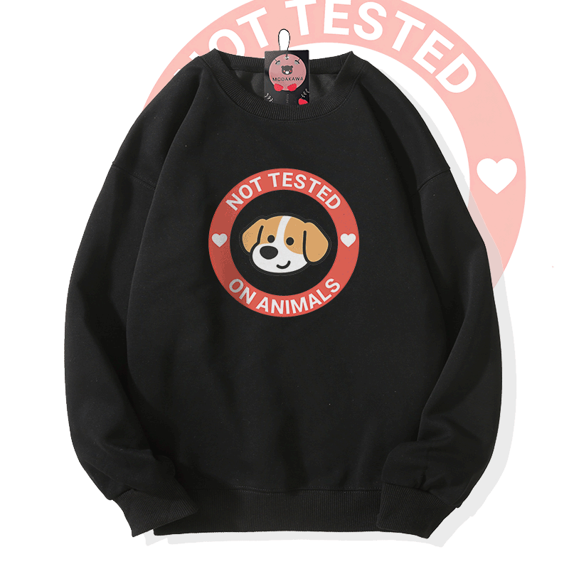 NOT TESTED ON ANIMALS Puppy Graphic Modakawa Sweatshirt - Black - 5XL - image 2