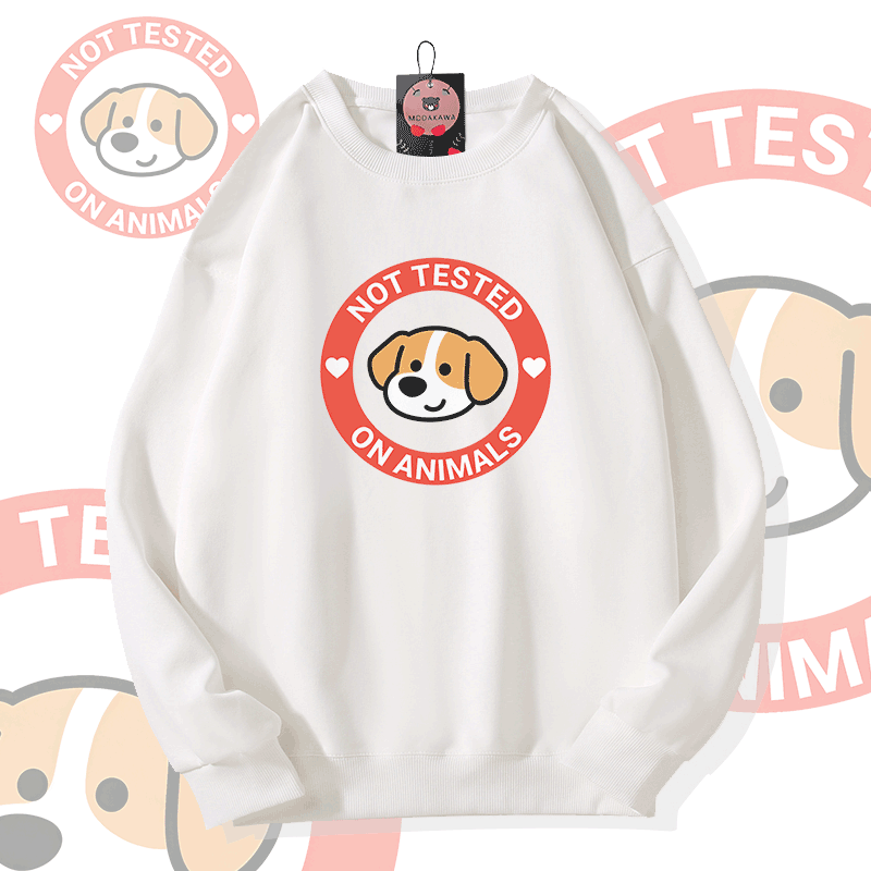 NOT TESTED ON ANIMALS Puppy Graphic Modakawa Sweatshirt - White - 5XL - image 1