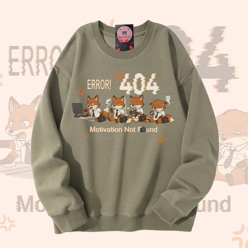 ERROR 404 MOTIVATION NOT FOUND Fox Graphic Modakawa Sweatshirt - Light Khaki - 5XL - image 2