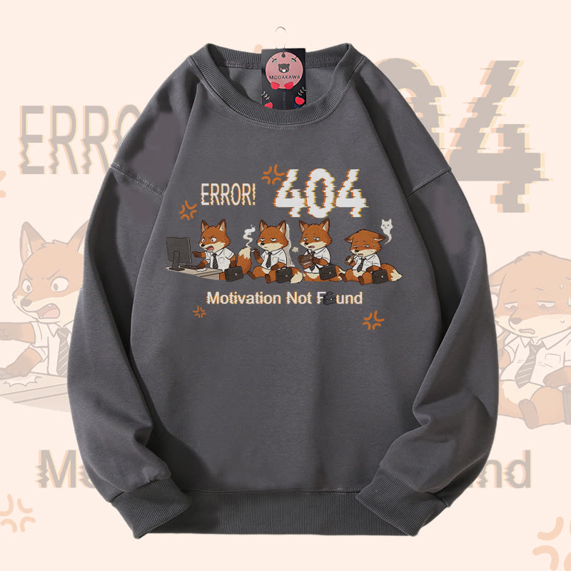 ERROR 404 MOTIVATION NOT FOUND Fox Graphic Modakawa Sweatshirt - Grey - 5XL - image 1