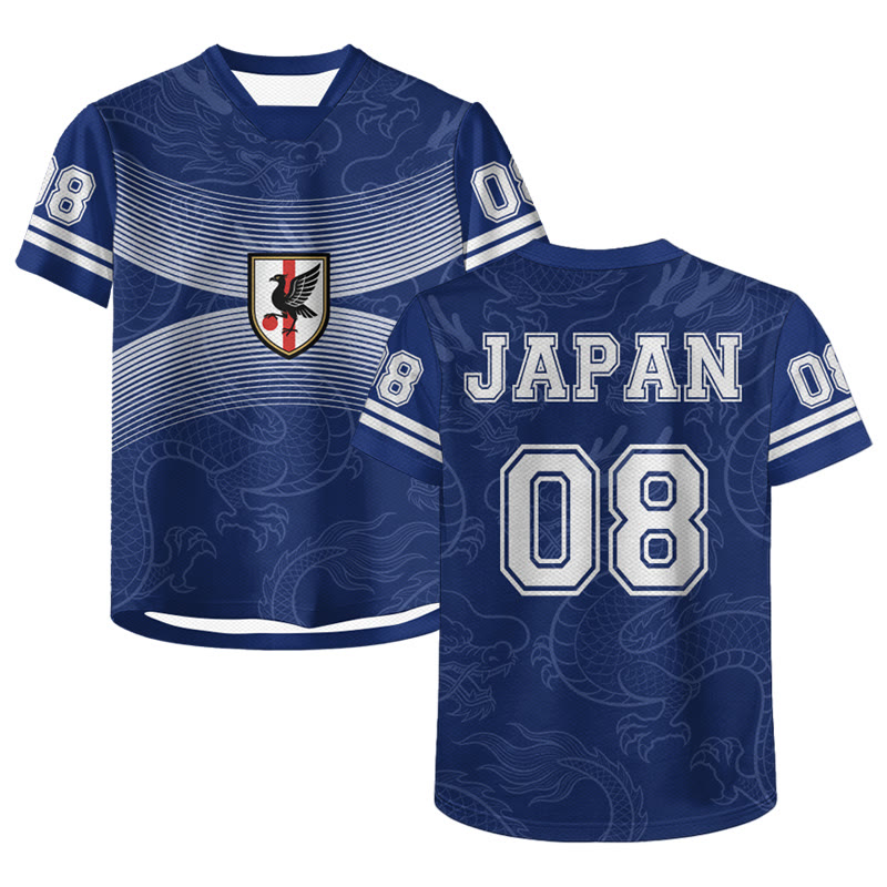 JAPAN Number Graphic Modakawa Unisex Jersey T-shirt - Blue - 6XL - image 1