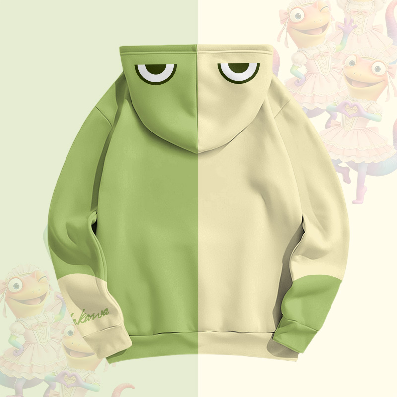 Lizard Ballet Graphic Modakawa Color Block Pullover Hoodie - image 6