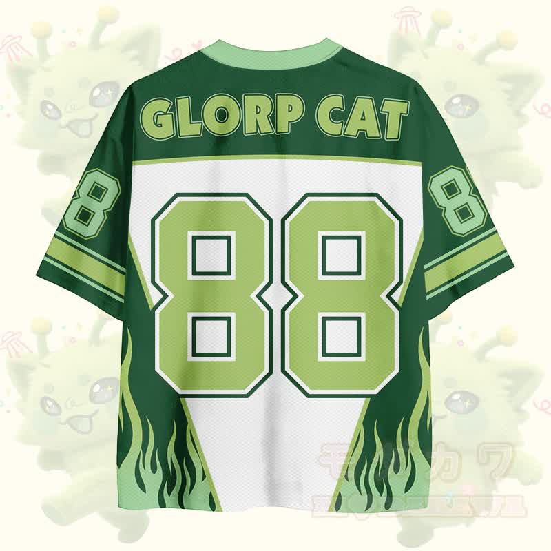 Alien Cat Number Graphic Modakawa Vintage Mesh Jersey T-shirt - image 2