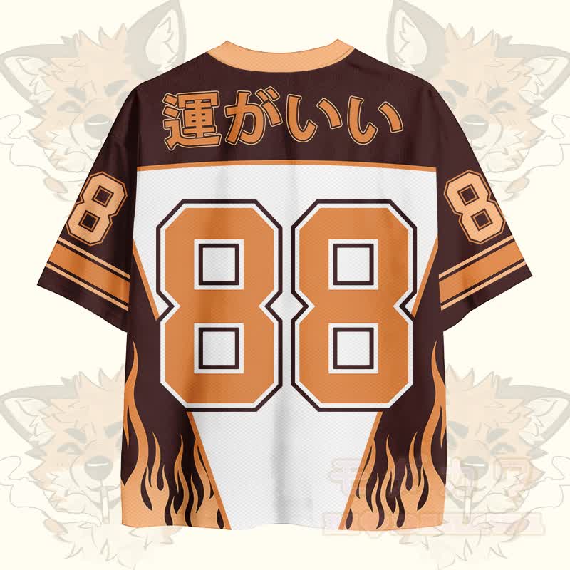 MODAKAWA X atka Smoking Fox Number Graphic Modakawa Vintage Mesh Jersey T-shirt - image 2