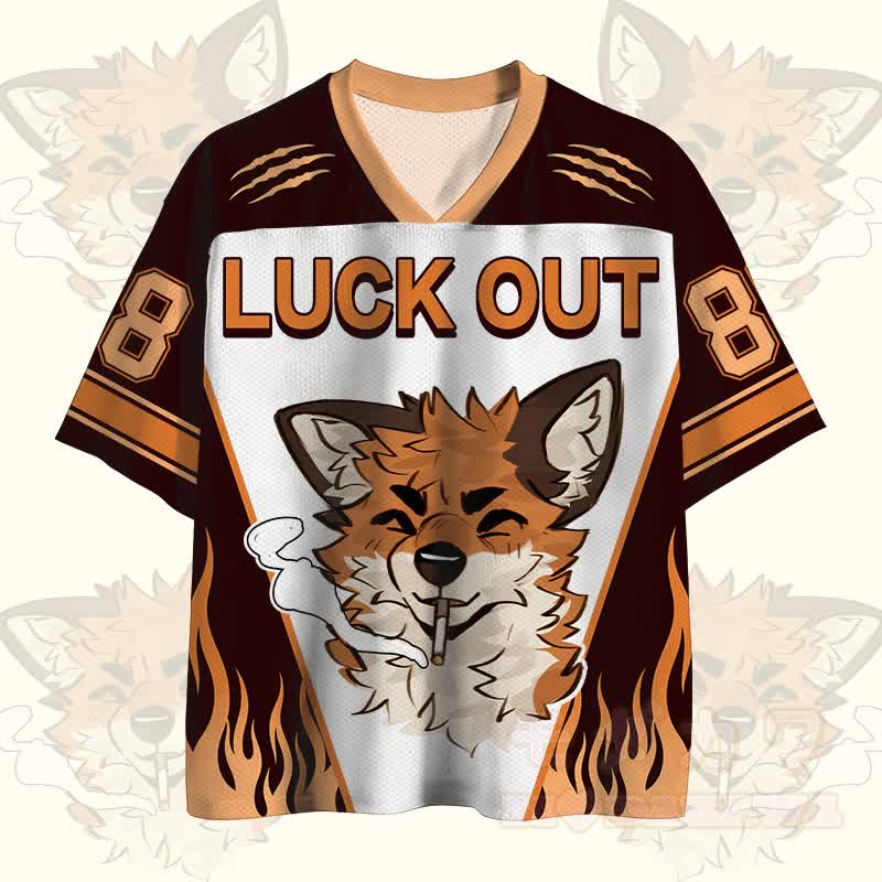 MODAKAWA X atka Smoking Fox Number Graphic Modakawa Vintage Mesh Jersey T-shirt - image 1