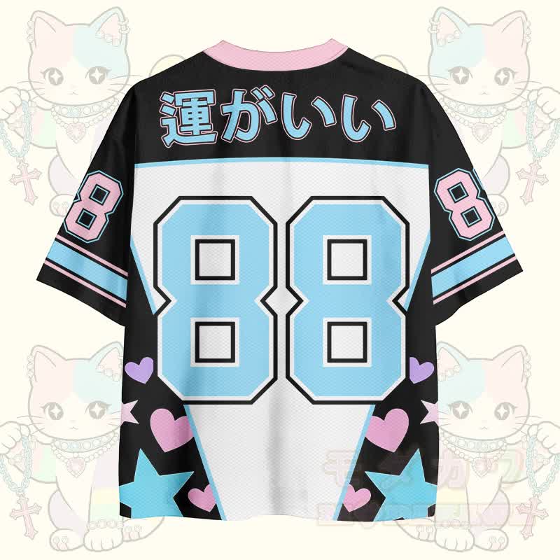 Tarot Cat Number Graphic Modakawa Vintage Mesh Jersey T-shirt - image 2