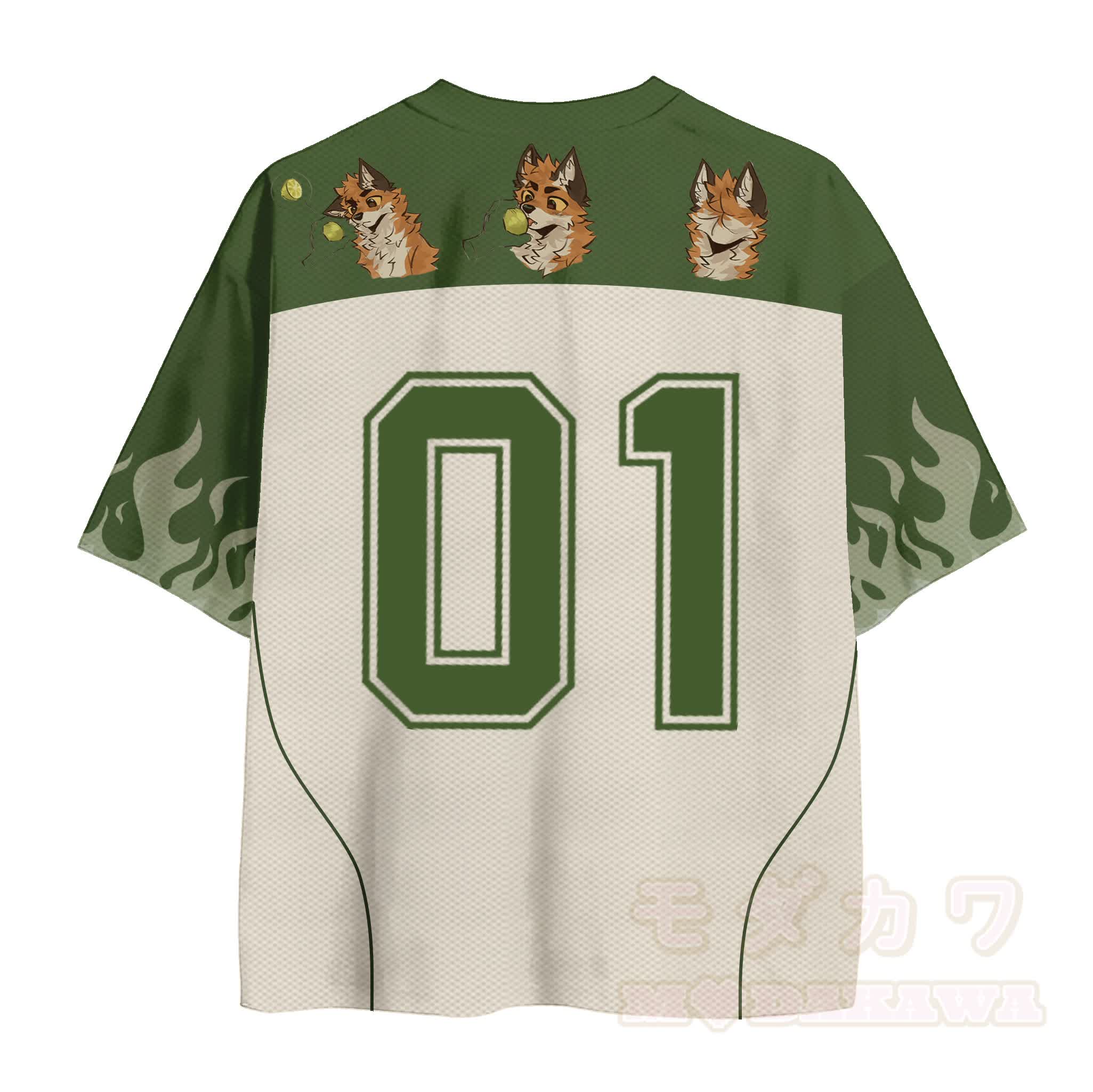 MODAKAWA X atka Fox Eating Number Graphic Modakawa Vintage Mesh Jersey T-shirt - image 3
