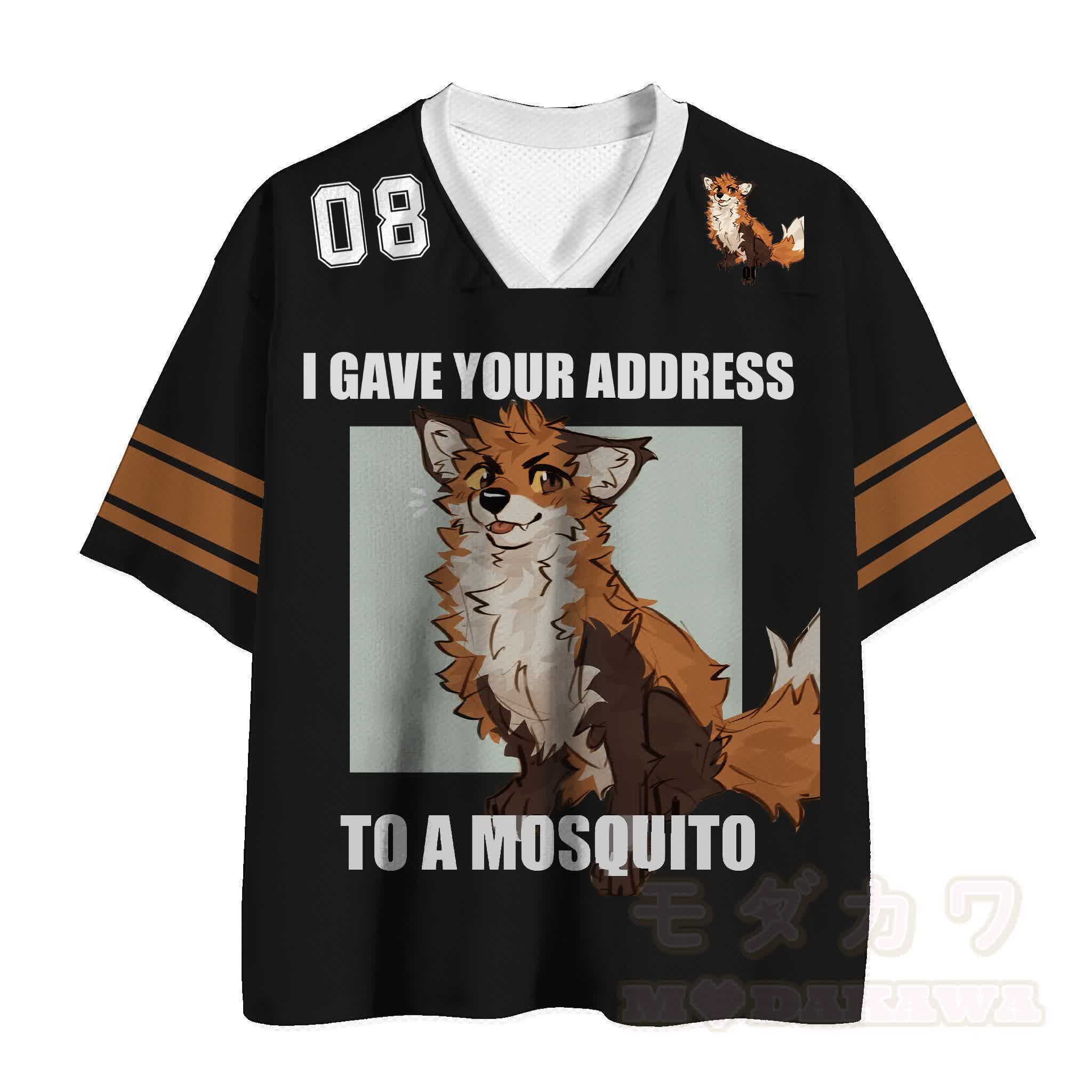 MODAKAWA X atka I GAVE YOUR ADDRESS TO A MOSQUITO Fox Number Graphic Modakawa Vintage Mesh Jersey T-shirt - image 2
