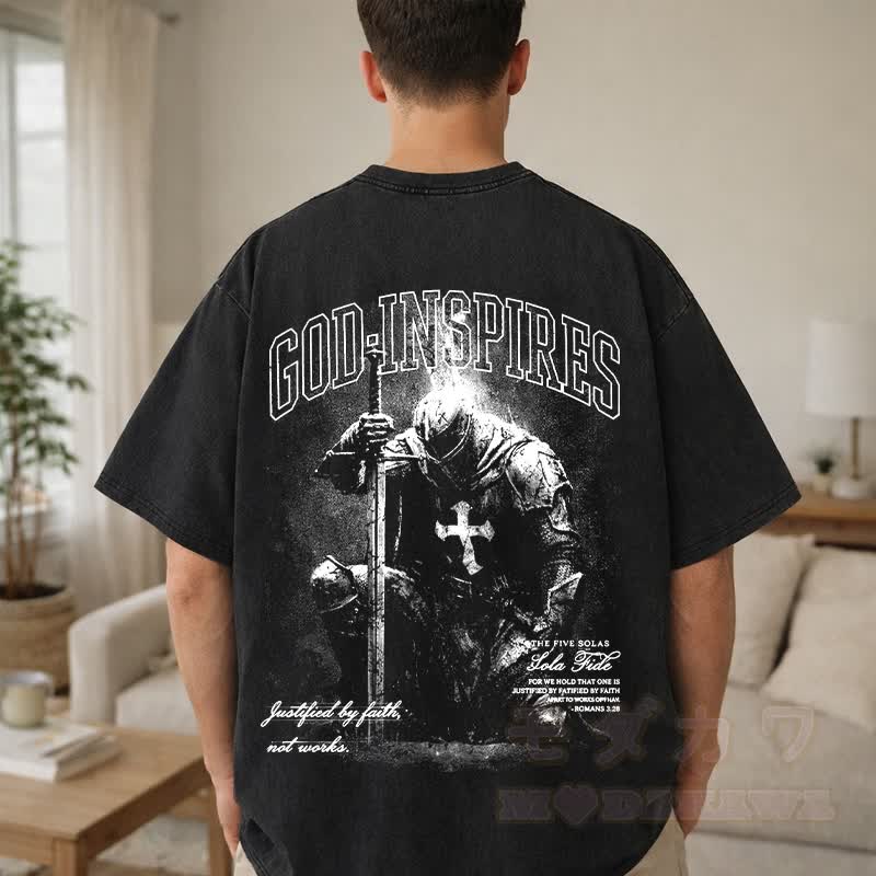 GOD INSPIRES Graphic Modakawa Vintage Washed T-shirt - image 1