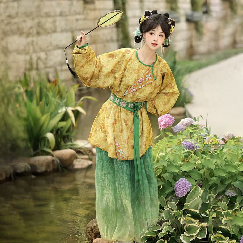 Vintage Buckle Top Harem Pants Embroidery Waist Belt Matching Outfit - image 1