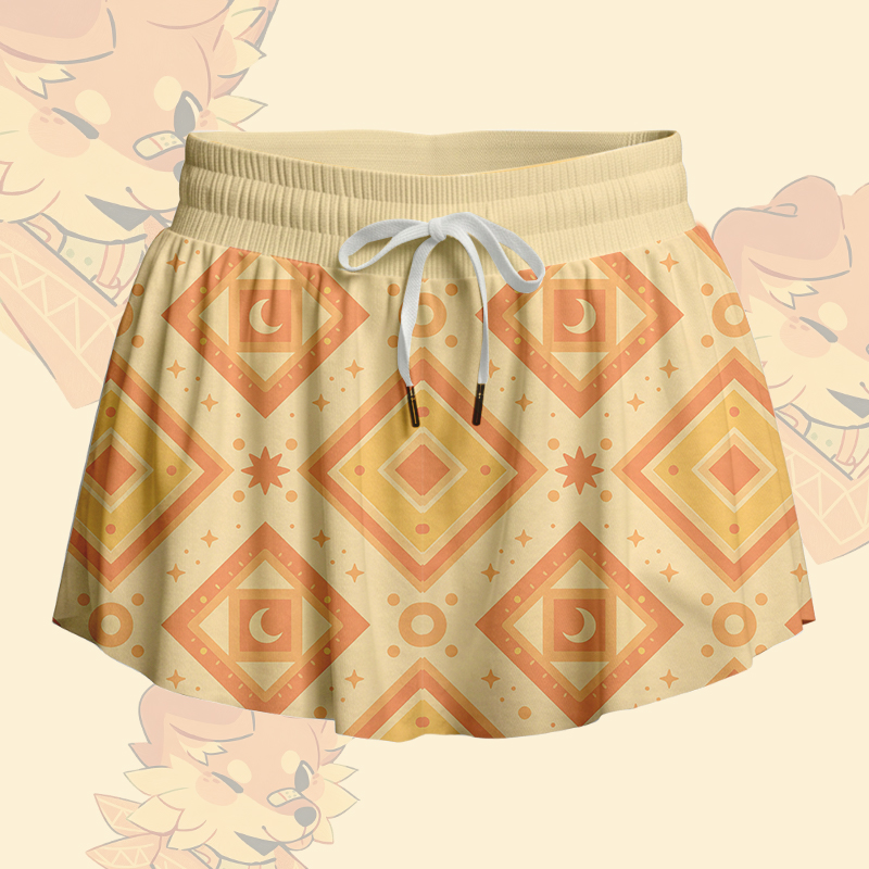 MODAKAWA X popipeko Puppy Graphic Poket Skort - Yellow - 4XL - image 2