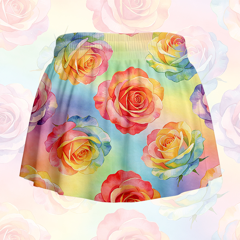 Rose Graphic Modakawa Gradient Poket Skort - image 5