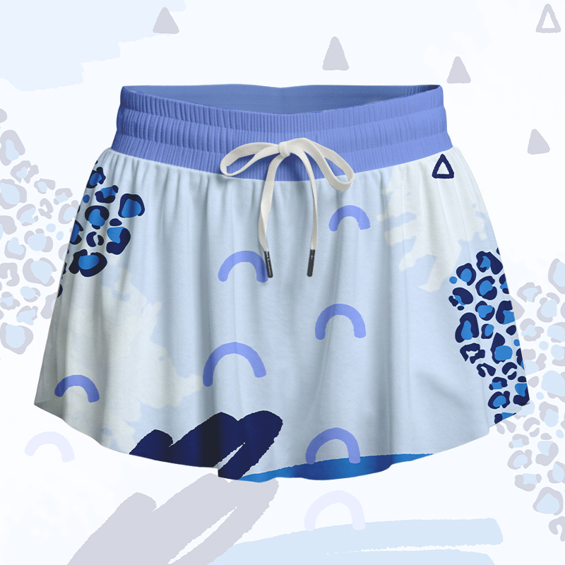 MODAKAWA X atka Tiger Paw Graphic Poket Skort - Blue - 4XL - image 2