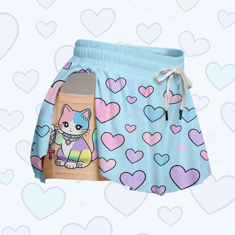 Kitty Heart Graphic Modakawa Poket Skort - image 4