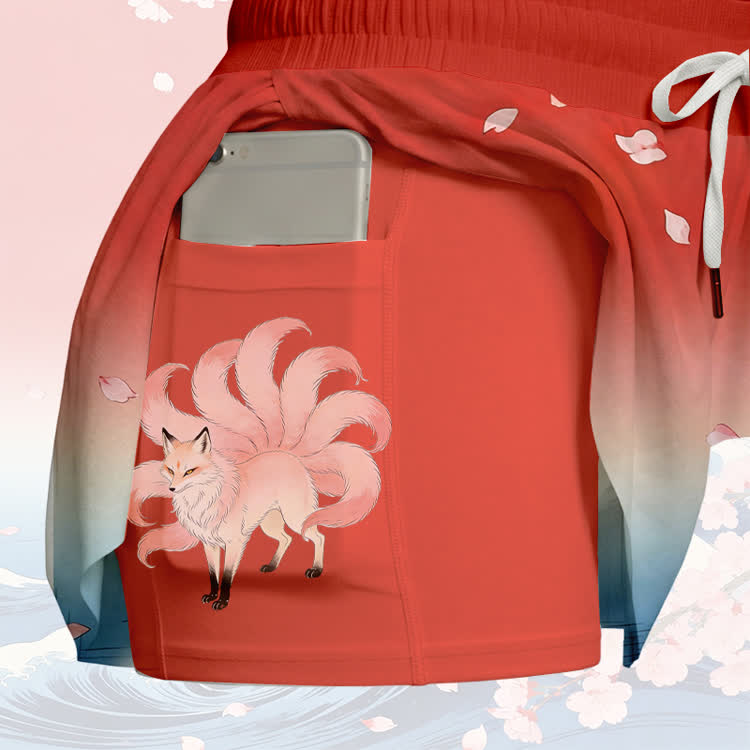 Nine Tailed Fox Graphic Modakawa Poket Skort - image 3