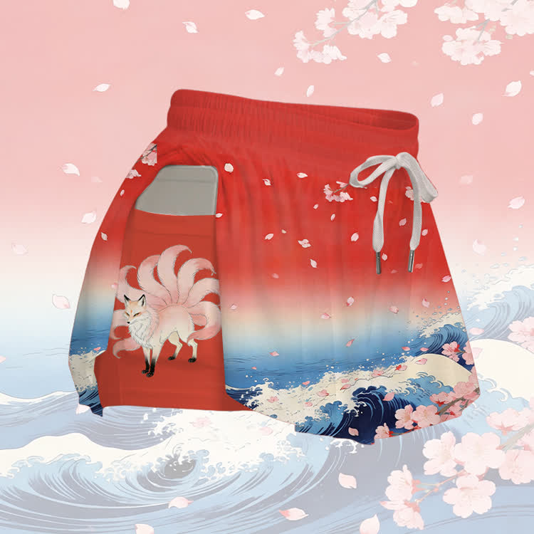 Nine Tailed Fox Graphic Modakawa Poket Skort - image 4