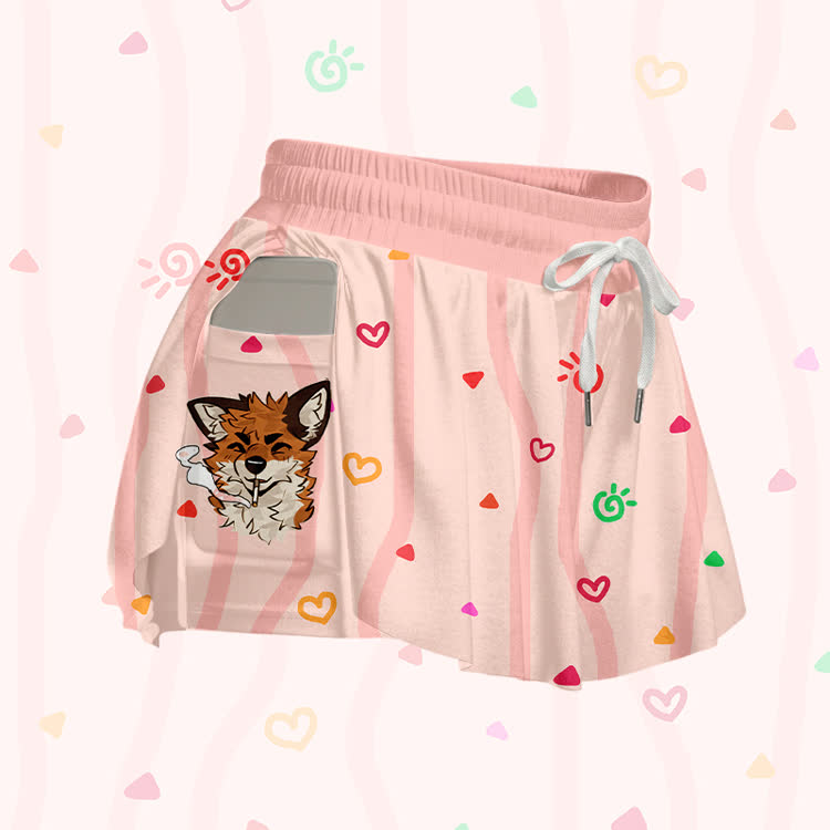 MODAKAWA X atka Smoking Fox Graphic Poket Skort - image 4