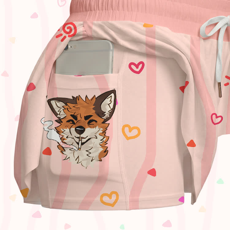MODAKAWA X atka Smoking Fox Graphic Poket Skort - image 3