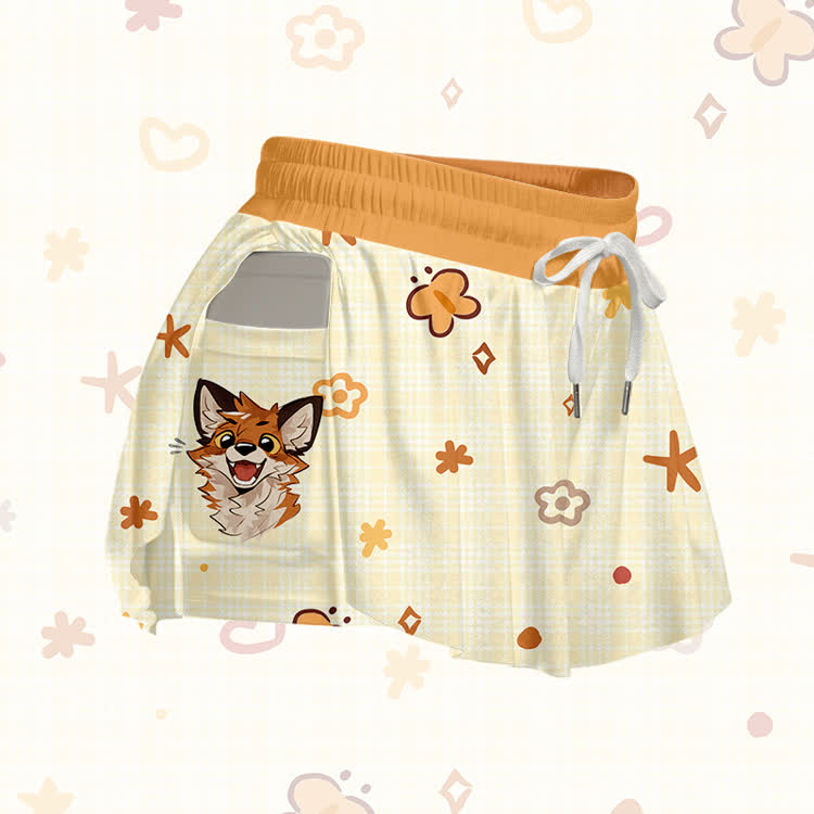 MODAKAWA X atka Happy Fox Graphic Poket Skort - image 4