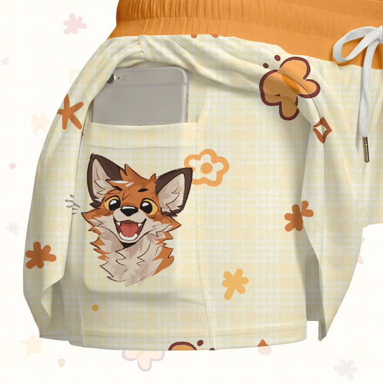 MODAKAWA X atka Happy Fox Graphic Poket Skort - image 3