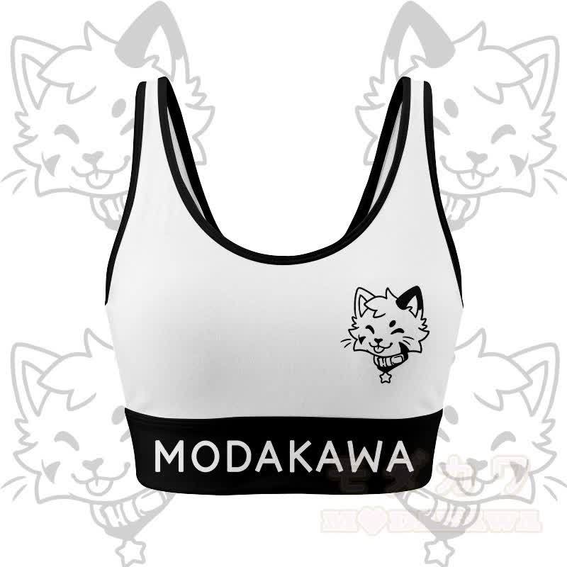 MODAKAWA X popipeko Kitty Graphic Crop Tank Sport Top Skirt Matching Outfit - White Top - 2XL - image 6