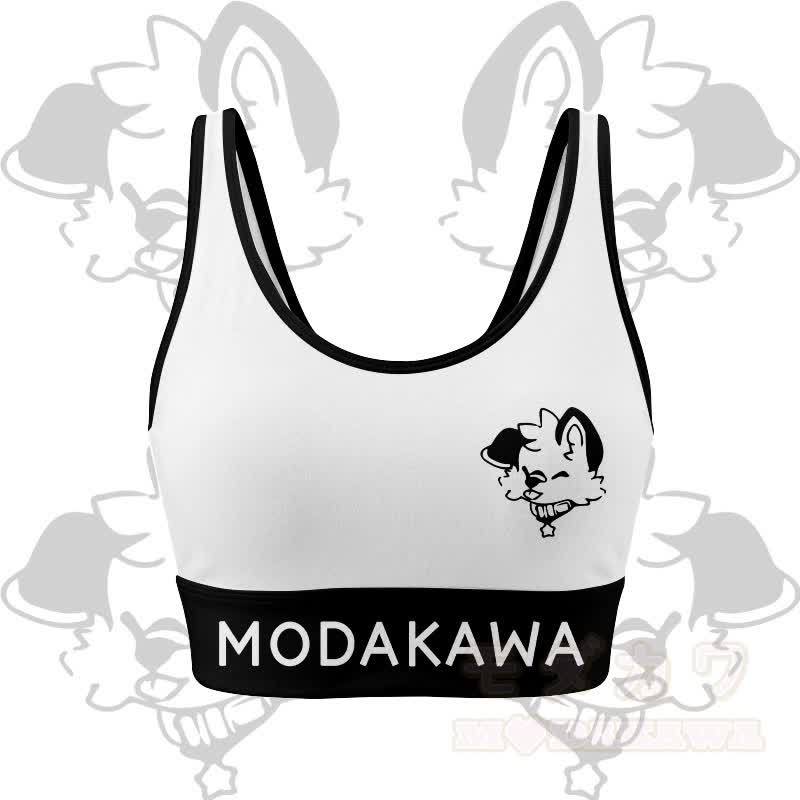 MODAKAWA X popipeko Puppy Graphic Modakawa Crop Tank Sport Top Skirt Matching Outfit - White Top - 2XL - image 3