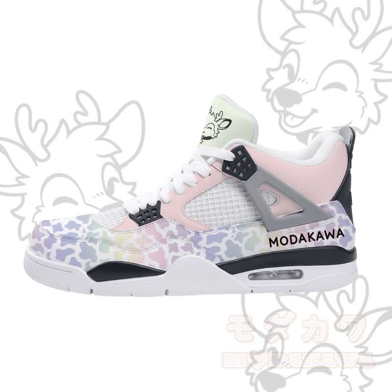 MODAKAWA X popipeko Deer Camo Graphic Lace Up Sports Air Cushion Shoes - Pink - 48 - image 4