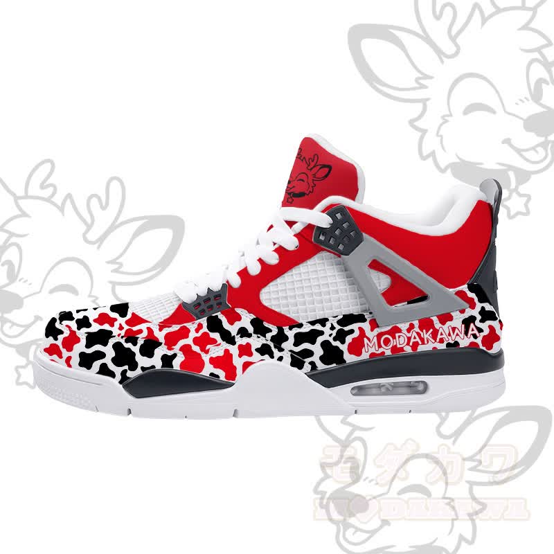 MODAKAWA X popipeko Deer Camo Graphic Lace Up Sports Air Cushion Shoes - Red - 48 - image 2