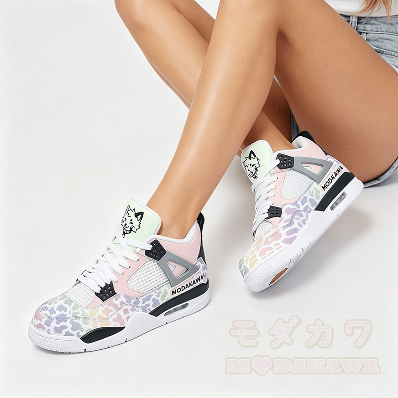 MODAKAWA X popipeko Kitty Gradient Camo Graphic Lace Up Sports Air Cushion Shoes - image 1
