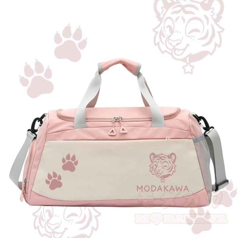 Tiger Graphic Modakawa Large Capacity Sports Gym Duffel Bag - Pink - 55*28*26 cm - image 4